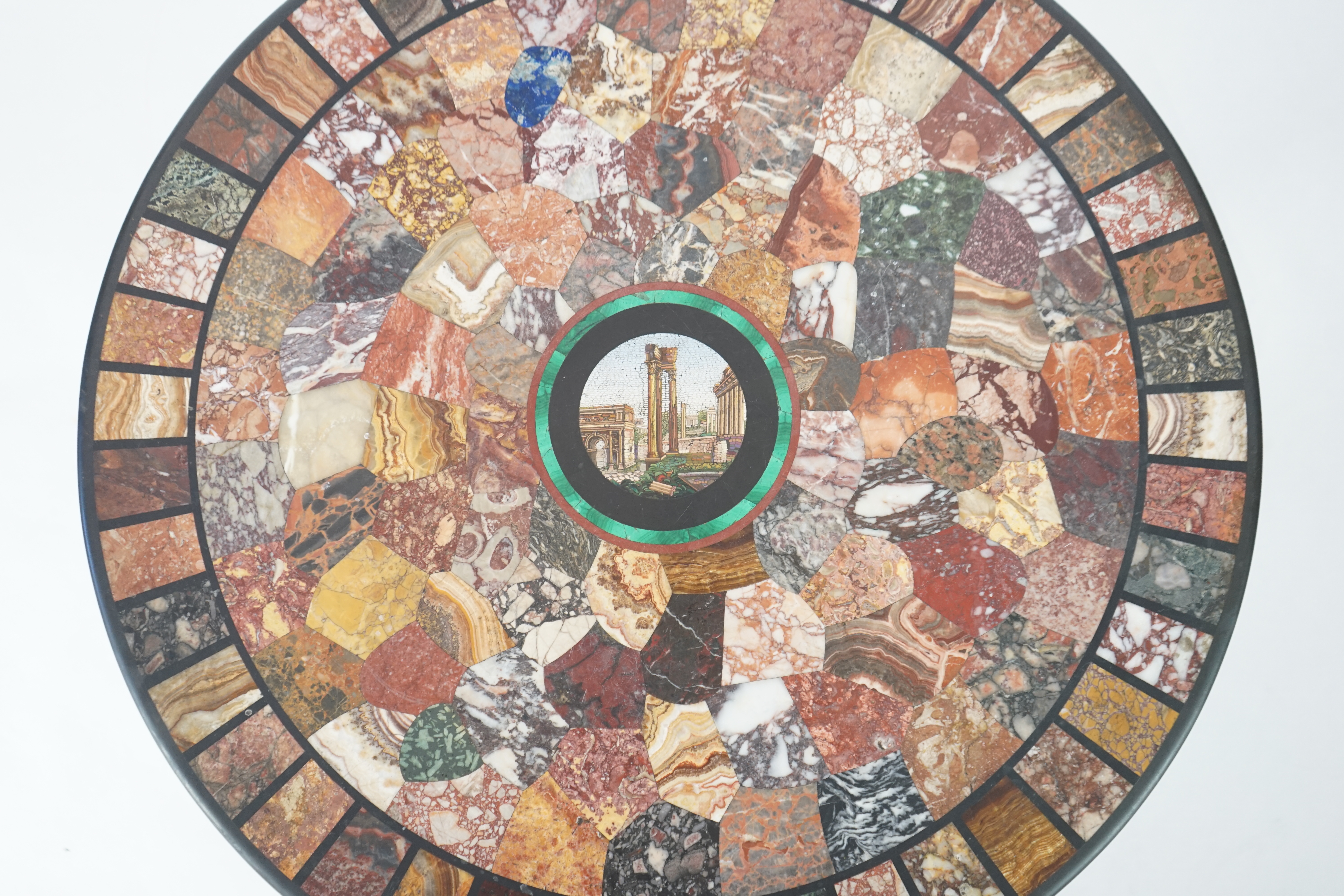 A 19th century Italian micro mosaic and specimen marble topped centre table